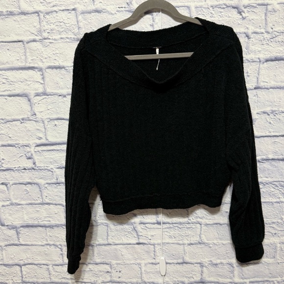 Free People Sweaters - Free People | cropped fuzzy soft crewneck sweater size s